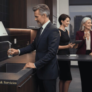 D-006 / Purificador (con Filtro) de Agua VIDRIO Blanco, Decorativo. Confiable proceso con Ozono