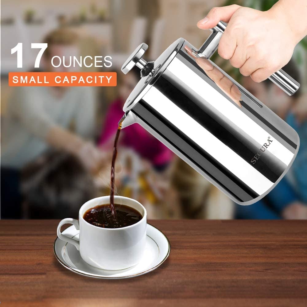 A-0517 Img-Com CAFE EXPRES en Cafetera PRENSA FRANCESA de Acero Inoxidable 18-10 500 ml Imagen 1 de 5