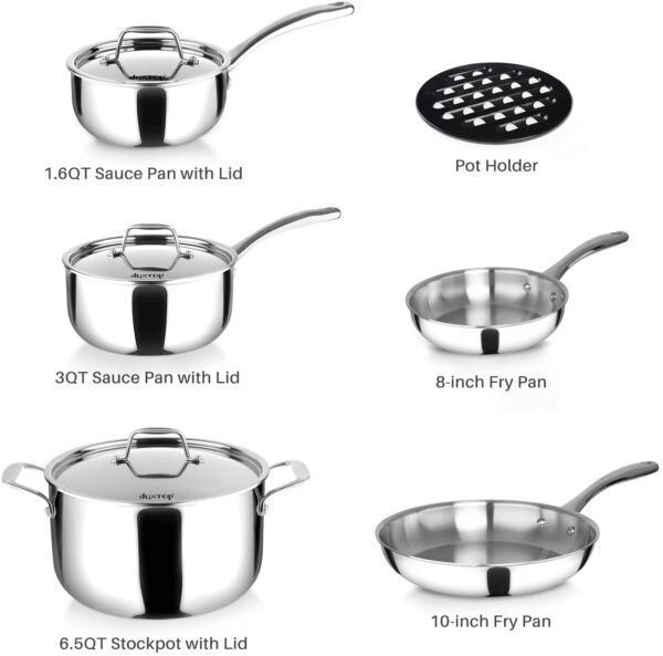 Batería de Cocina Acero Inoxidable Duxtop 9 Pcs 4