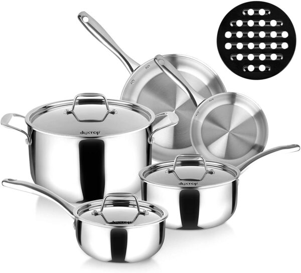 Batería de Cocina Acero Inoxidable Duxtop 9 Pcs