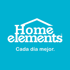 HOME ELEMENTS Logo Blanco-Fondo Azul