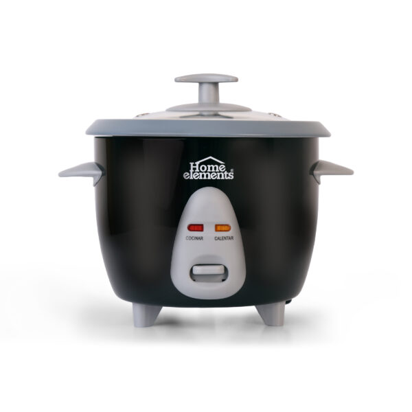 HE-7502 Olla Arrocera HOME ELEMENTS 1 Litro / 1 Libra Negra DOBLE Antiadherente 5 a 7 Porciones - Image 6