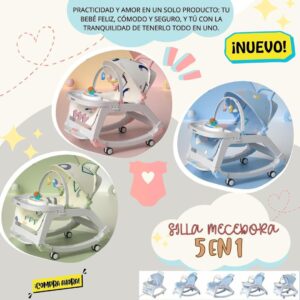 DR-03001 Silla Mecedora para Bebe Multifuncional 5 en 1 Top