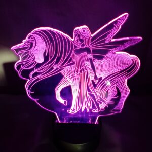 EL-5030 ⁄ Lámpara Led 3D de Hermosa PRINCESA con UNICORNIO